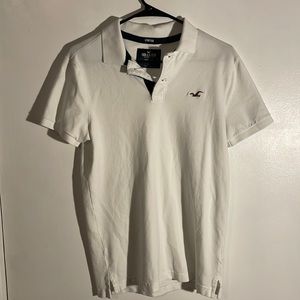 Like New Hollister epic flex white polo Shirt SMALL